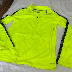 Neon Yellow Sleeveless Zip-Up Top